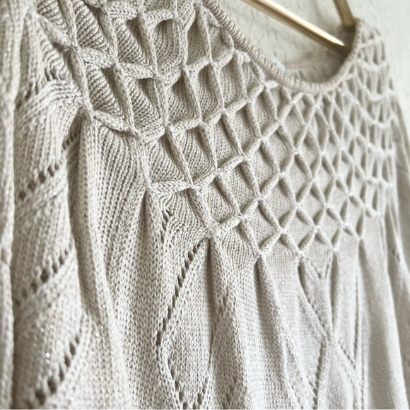 Boutique Intuitions Shimmery Neutral Textured Scoop-Neck Knit - Picture 3 of 10